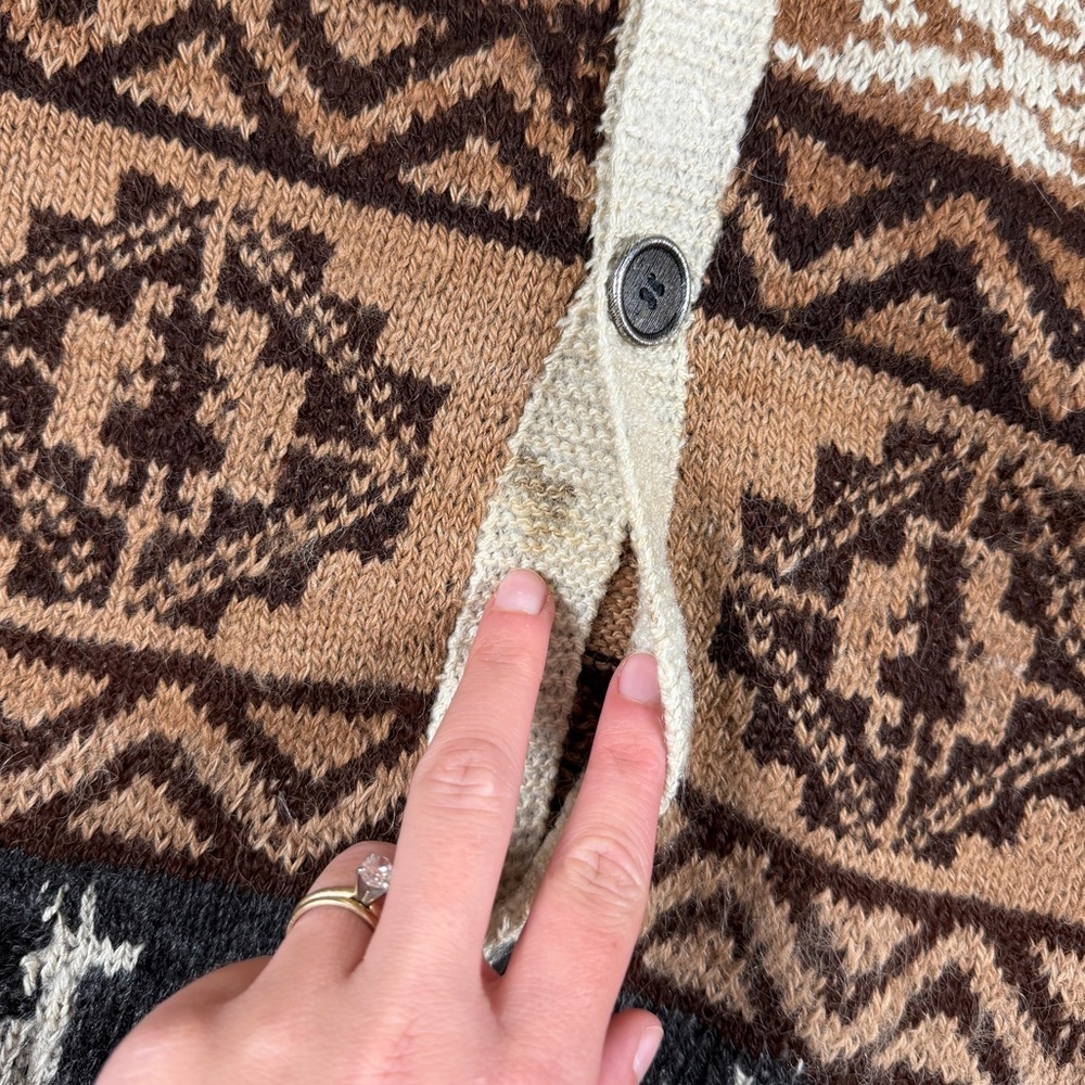 VTG Fotrama Alpaca Wool Cardigan Knit Sweater Women’s L/XL Western Native Retro - Picture 10 of 14